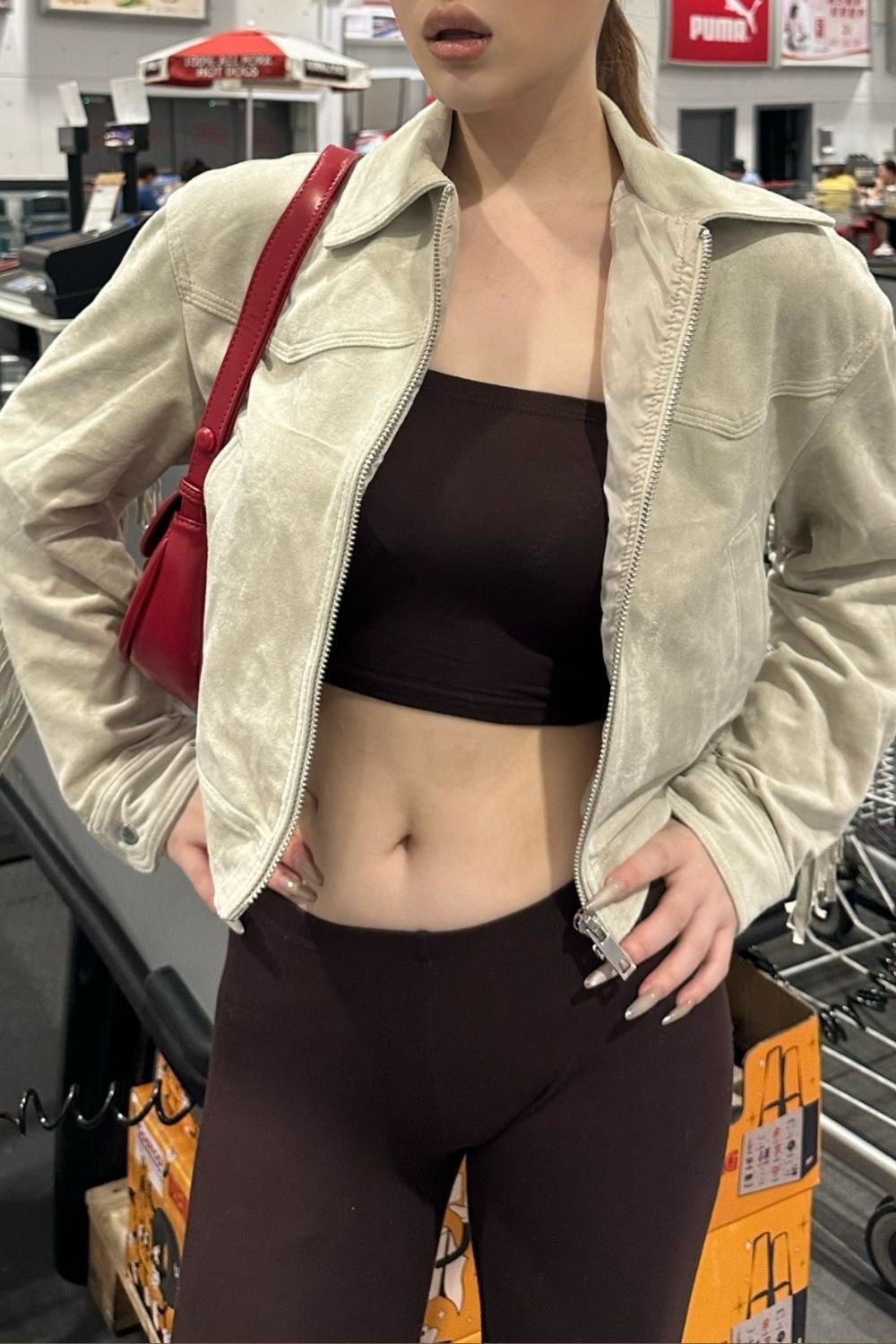 OUTTA BOX OUTTA BOX Women's Women's Suede Fringe Cropped Jacket with Lapel Collar in Beige - 4