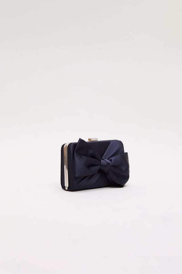 Phase Eight Phase Eight Women's Satin Clutch Bag in Dark Navy - 2