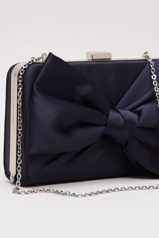 Phase Eight Phase Eight Women's Satin Clutch Bag in Dark Navy - 3