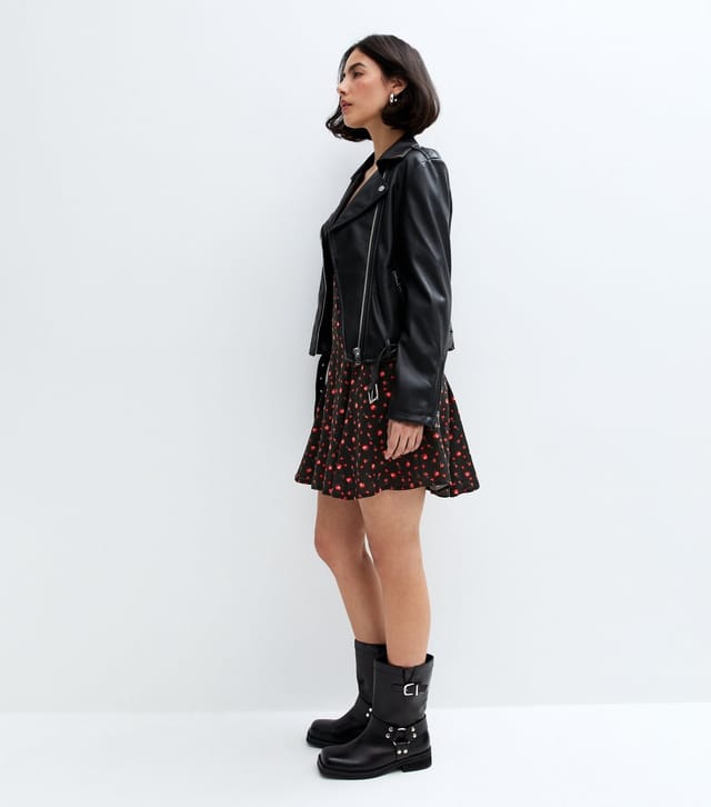 New Look Women's Black Floral Print Sweetheart Neck Mini Dress New Look - 3