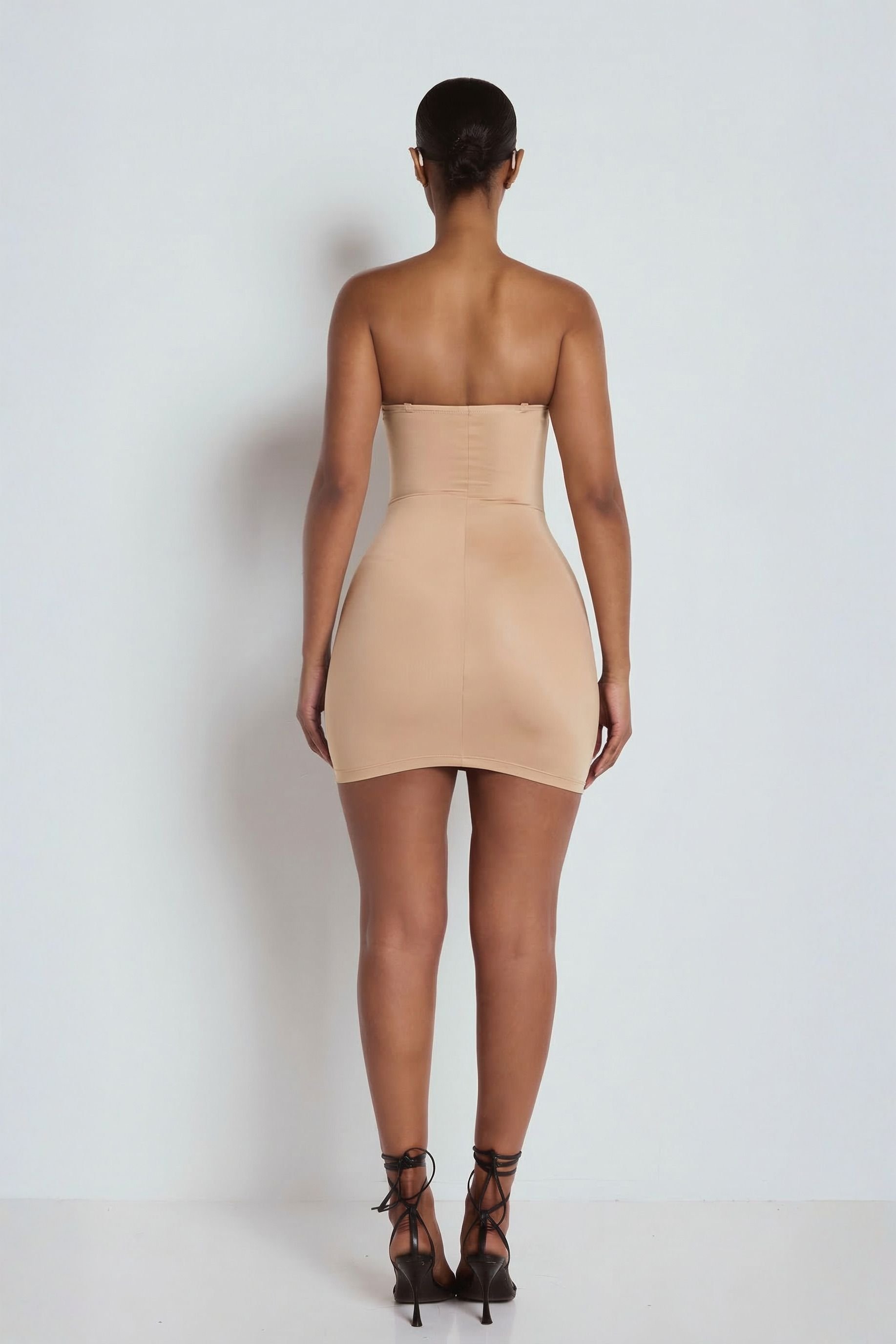 LEMONLUNAR LEMONLUNAR Women's The Sculpting Mini Dress Nude - 4