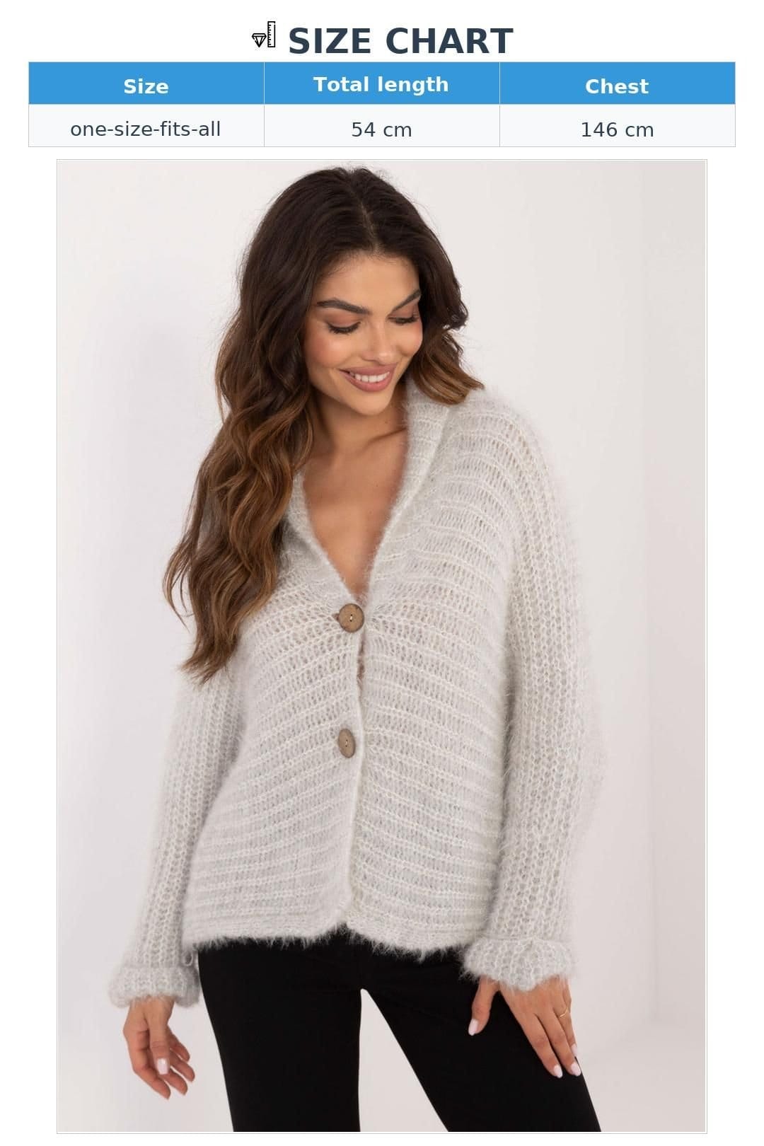 Love Lace Love Lace Women's Heart Neck Cardigan Sweater in Grey - 4