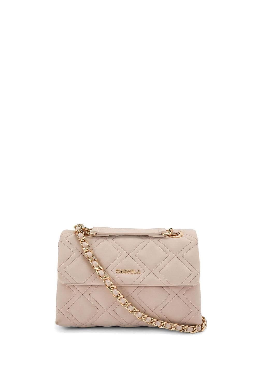 Carvela Carvela Pale Pink Suedette Chain Shoulder Bag