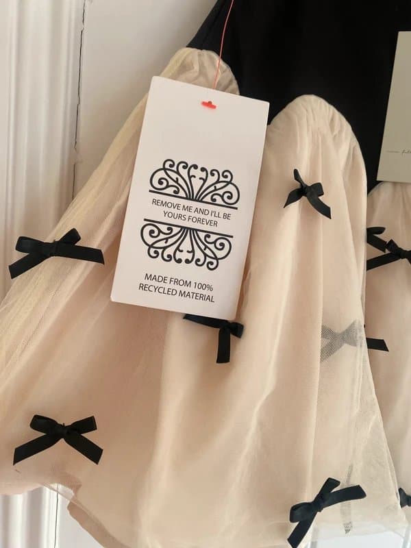 Never Fully Dressed New never fully dressed bow contrast mini summer wedding holiday skirt black cream 6