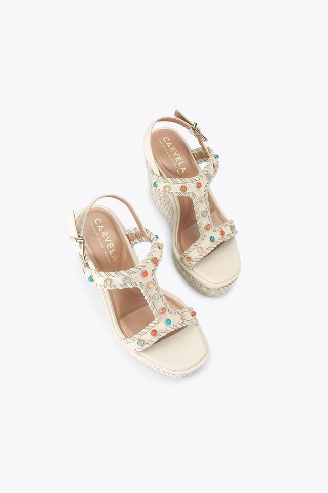 Carvela Carvela Women's 'Sorella Wedge' Heels in Cream - 2