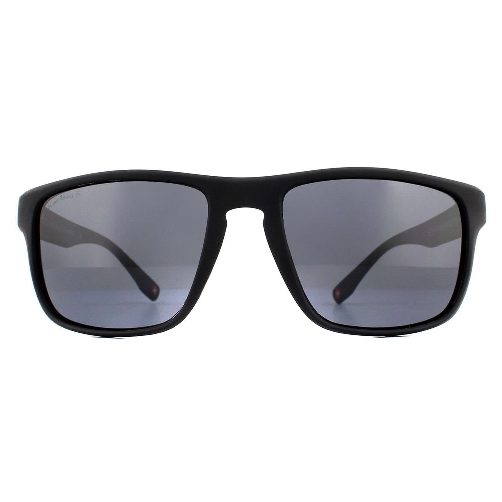 montana montana Men's Wrap Black Rubber Smoke Polarized Sunglasses