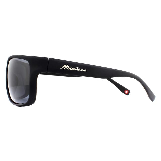 montana montana Men's Wrap Black Rubber Smoke Polarized Sunglasses - 3
