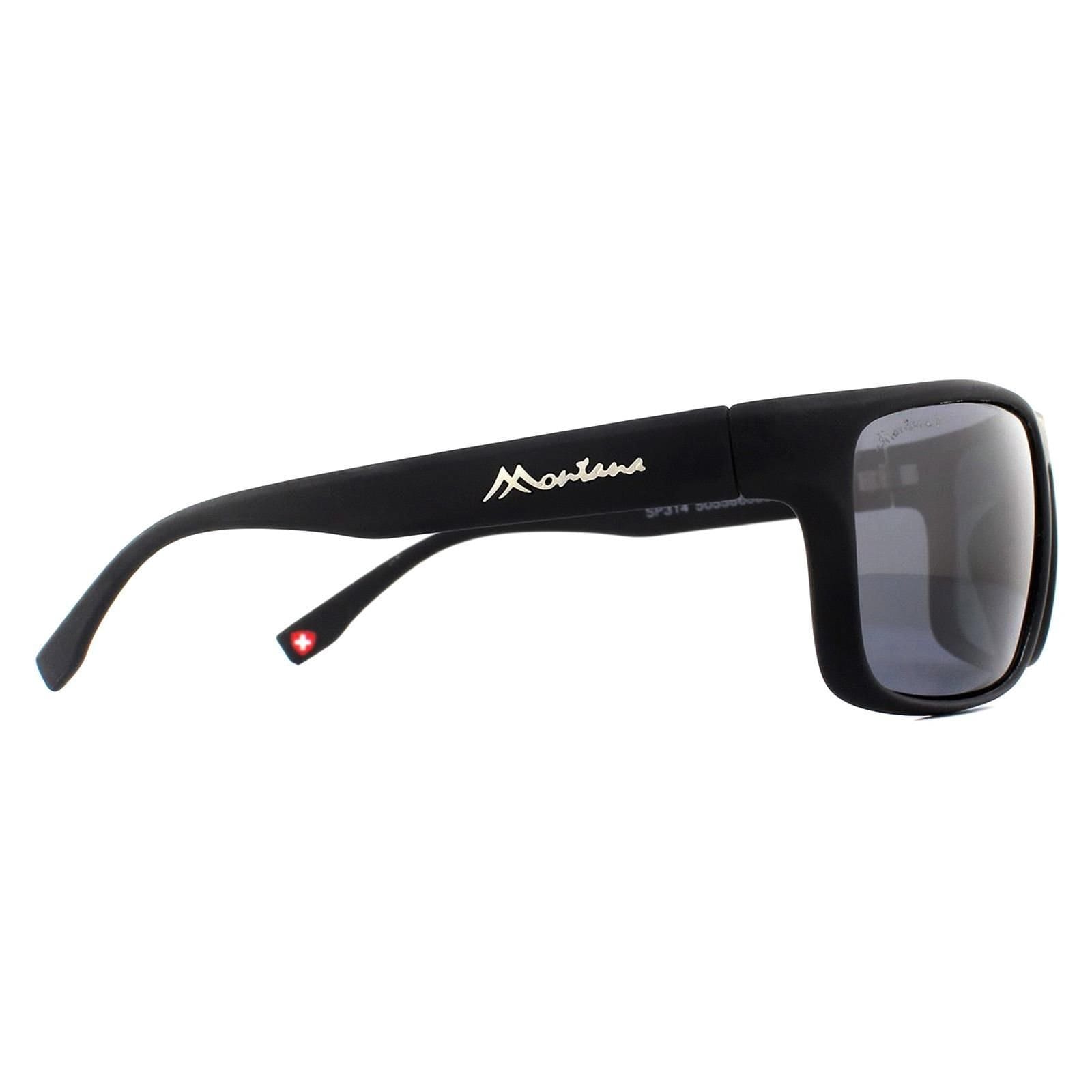 montana montana Men's Wrap Black Rubber Smoke Polarized Sunglasses - 4