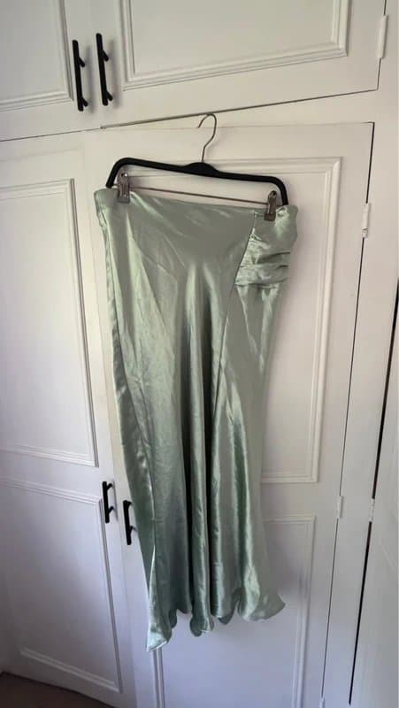 Topshop topshop satin midi skirt