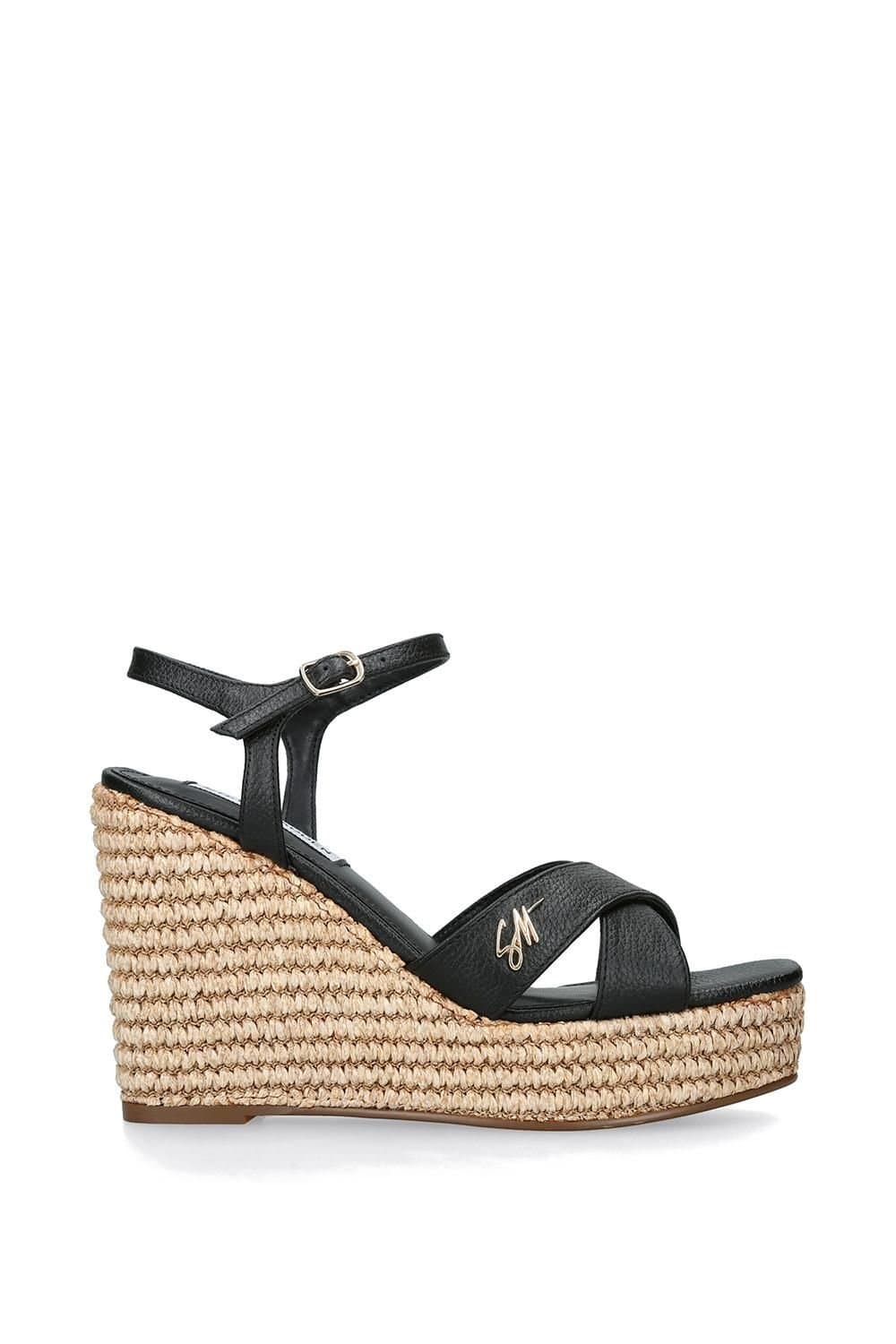 Steve Madden STEVE MADDEN Women's 'Cylo Black' Leather Sandals in Black