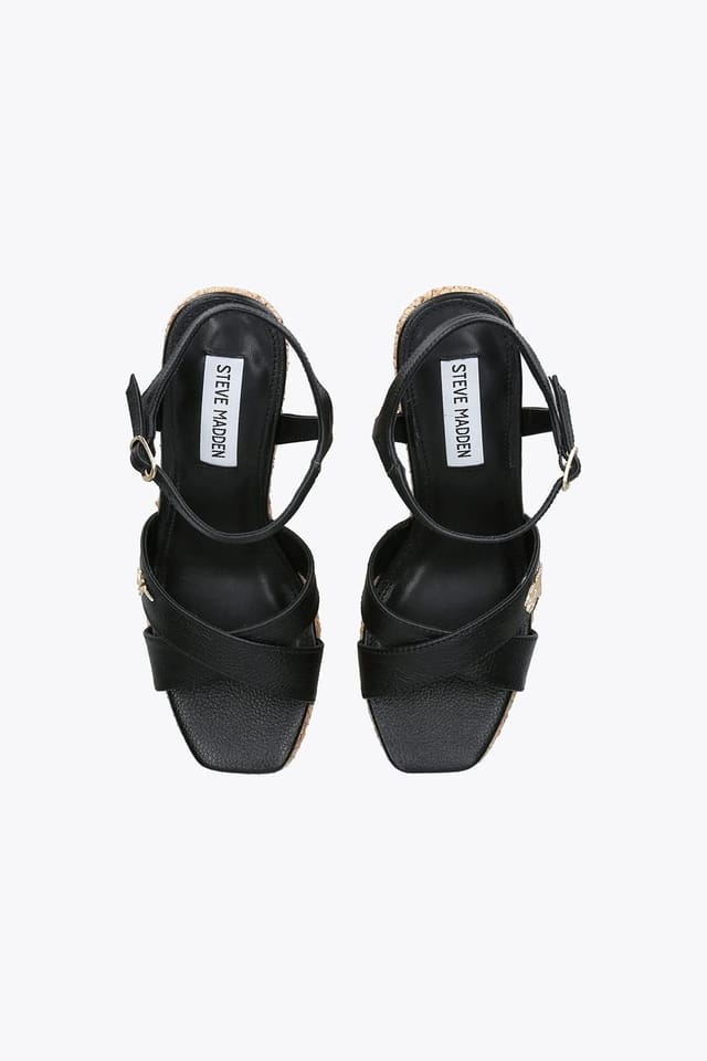 Steve Madden STEVE MADDEN Women's 'Cylo Black' Leather Sandals in Black - 2