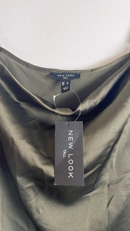 New Look Tall Green Satin Long Dress