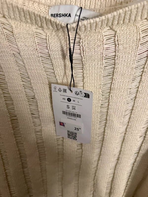 Bershka Off one shoulder knitted top