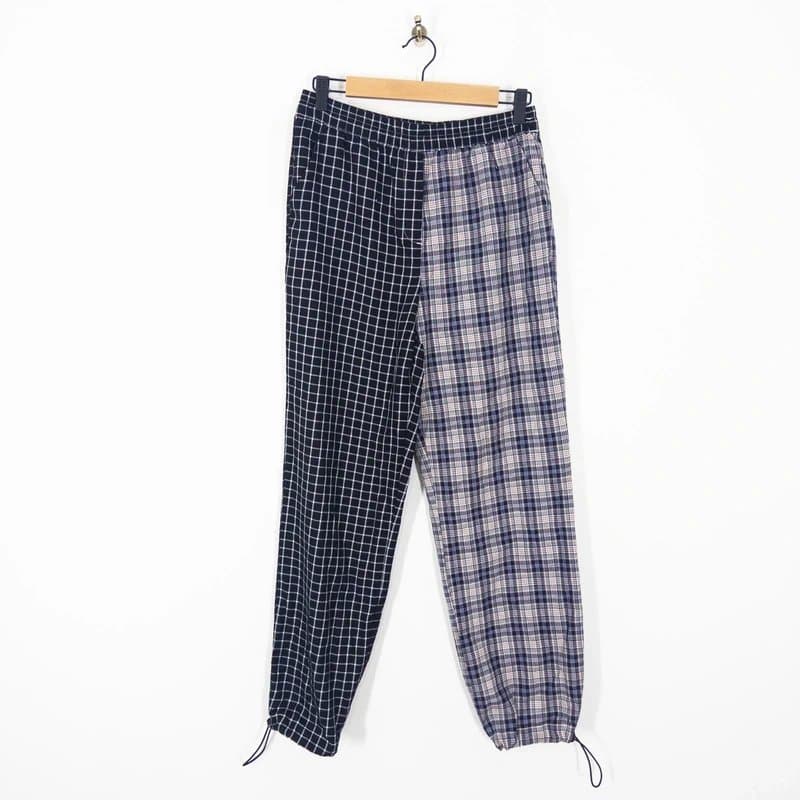 ASOS Asos Collusion Plaid Jogger Pant Size 10 Toggle Utility Two Tone Check Trousers