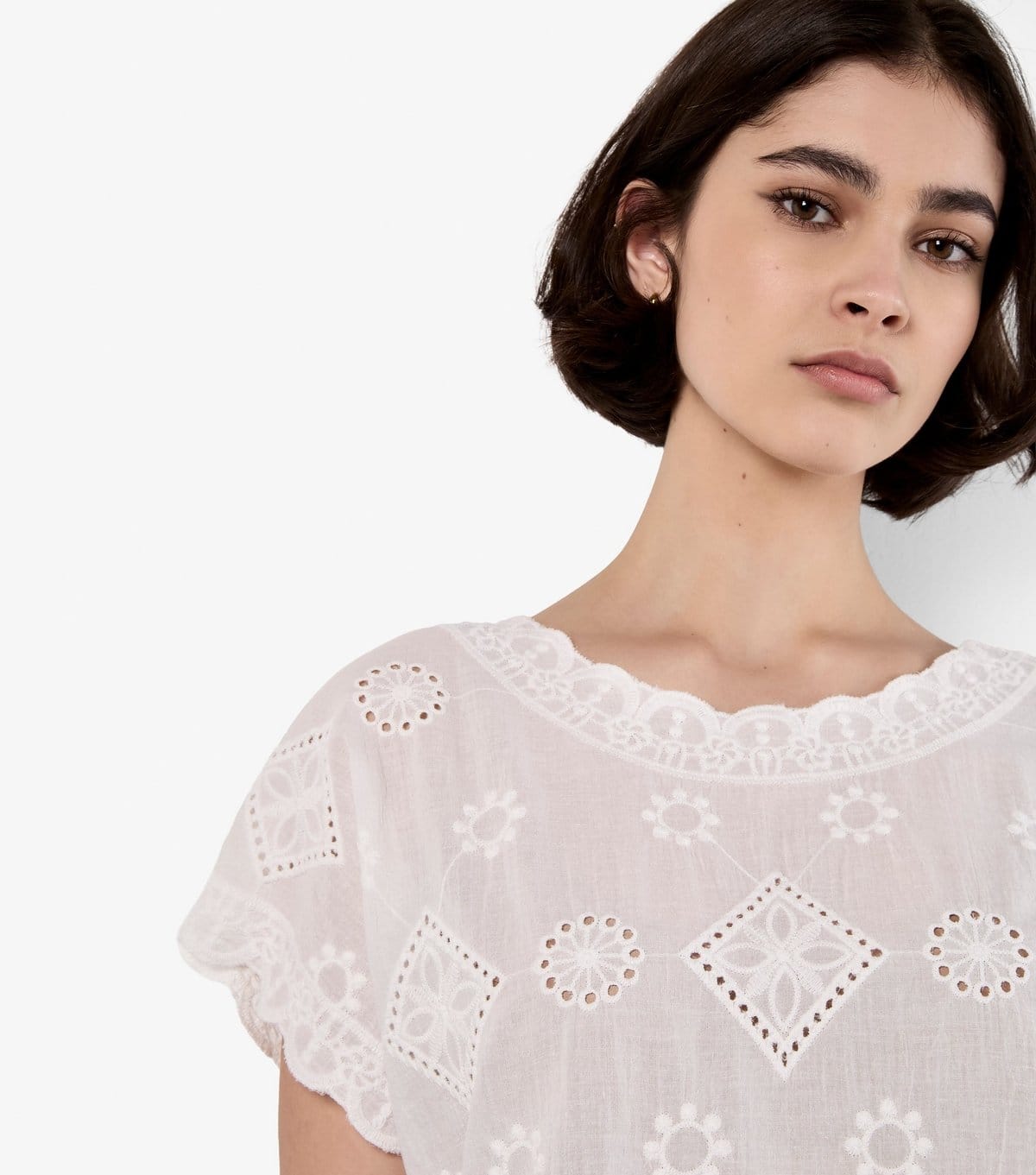 Apricot Women's White Embroidered Mesh and Lace Top Apricot New Look - 4