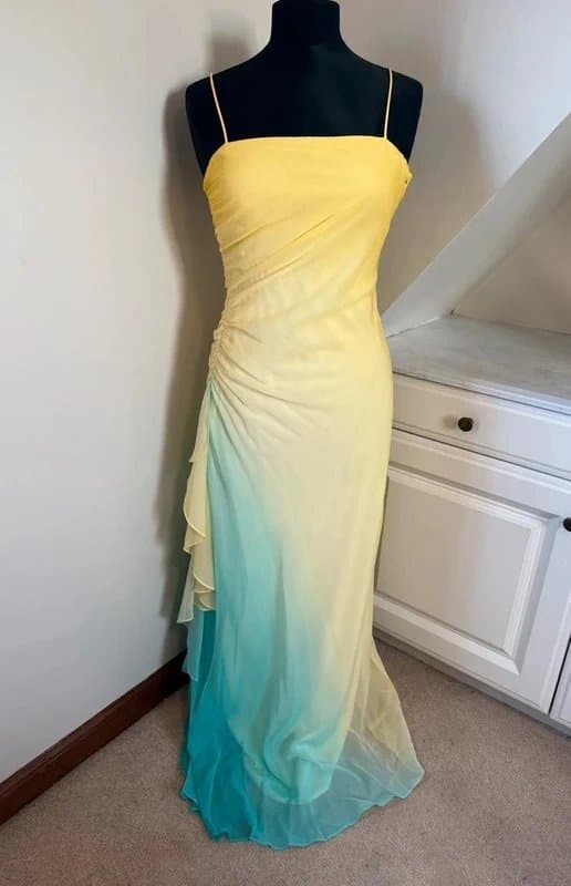 Morgan & Co. Morgan & Co Vintage y2k 90s 2000s Yellow Maxi Evening Prom Dress Size 6/8