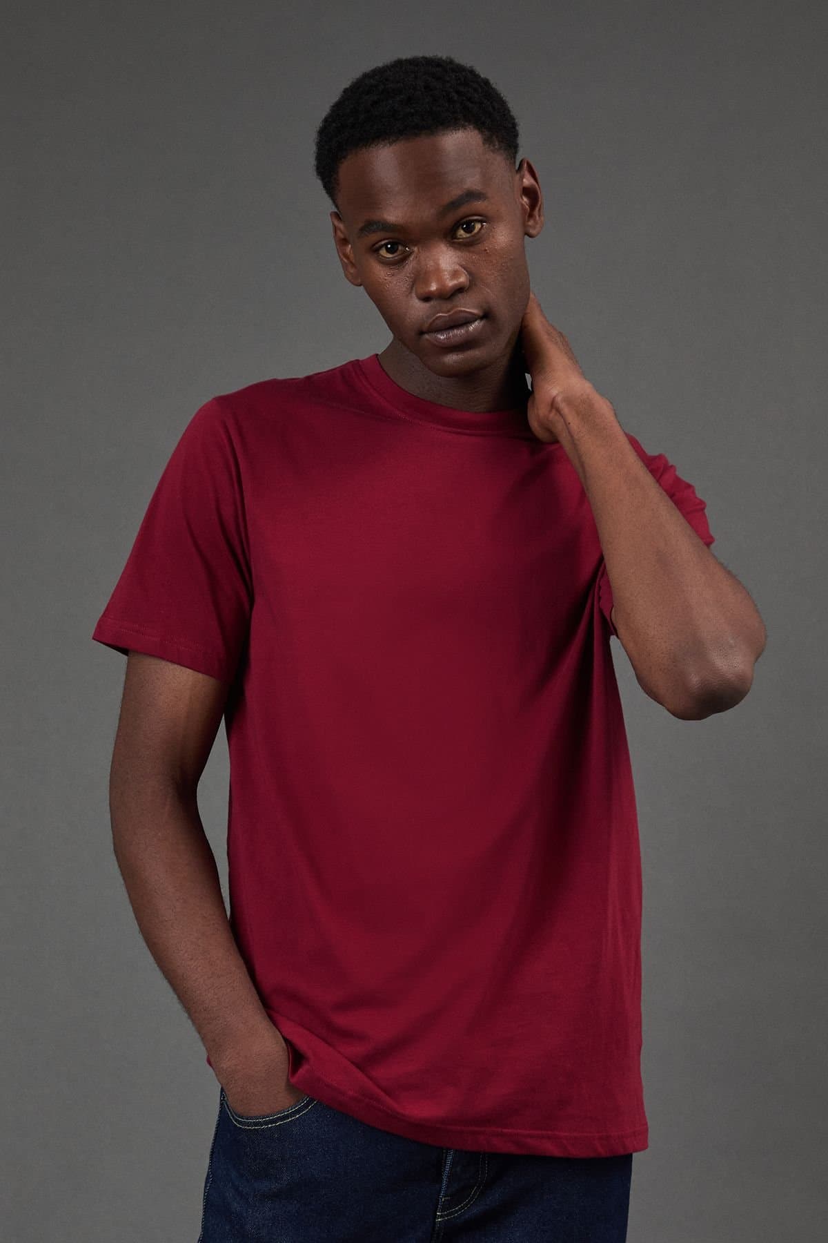 Burton Burton Men's Red Plain Crew Neck T-Shirt