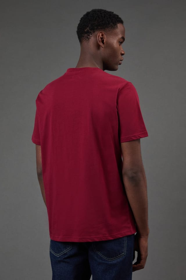 Burton Burton Men's Red Plain Crew Neck T-Shirt - 3