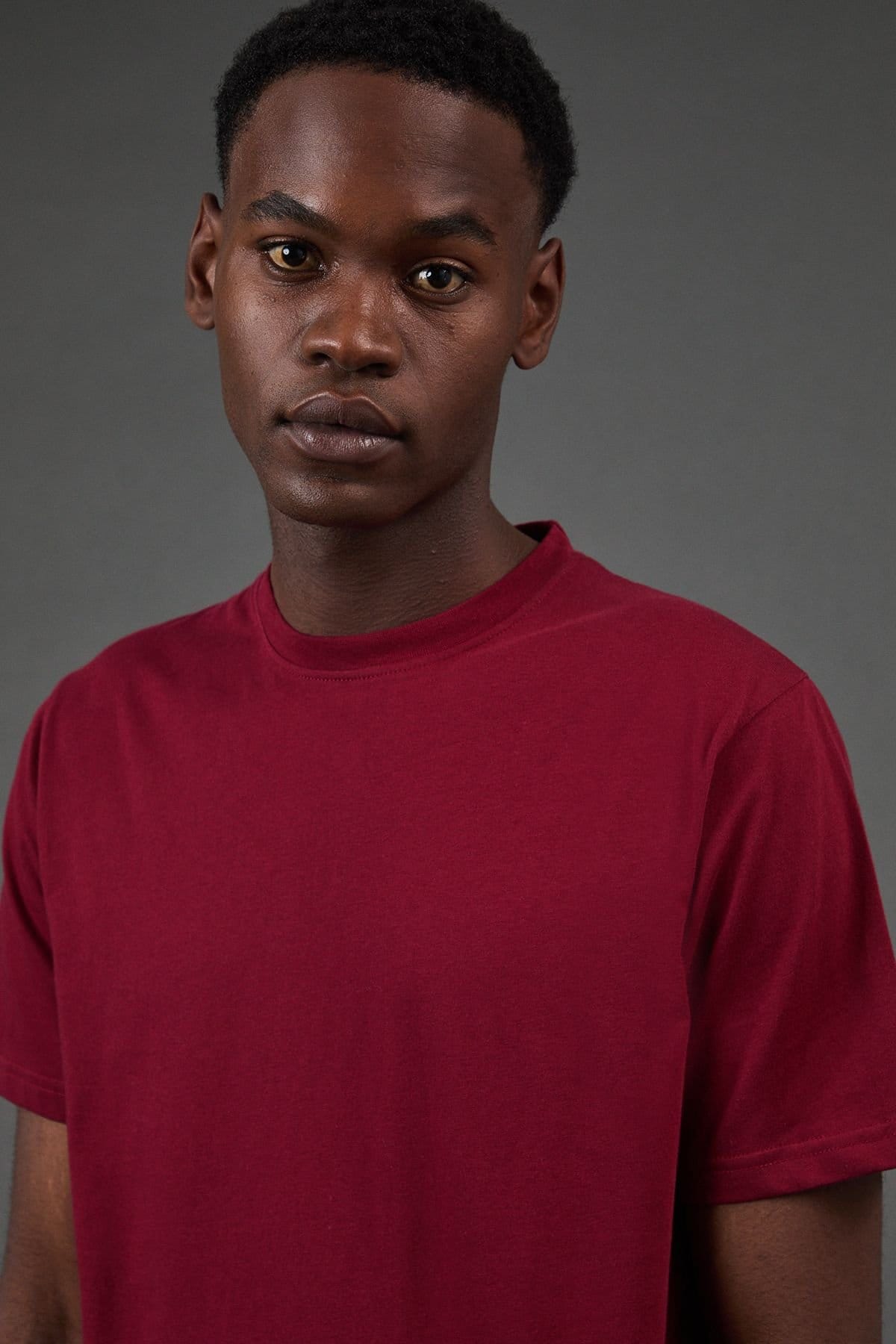Burton Burton Men's Red Plain Crew Neck T-Shirt - 4