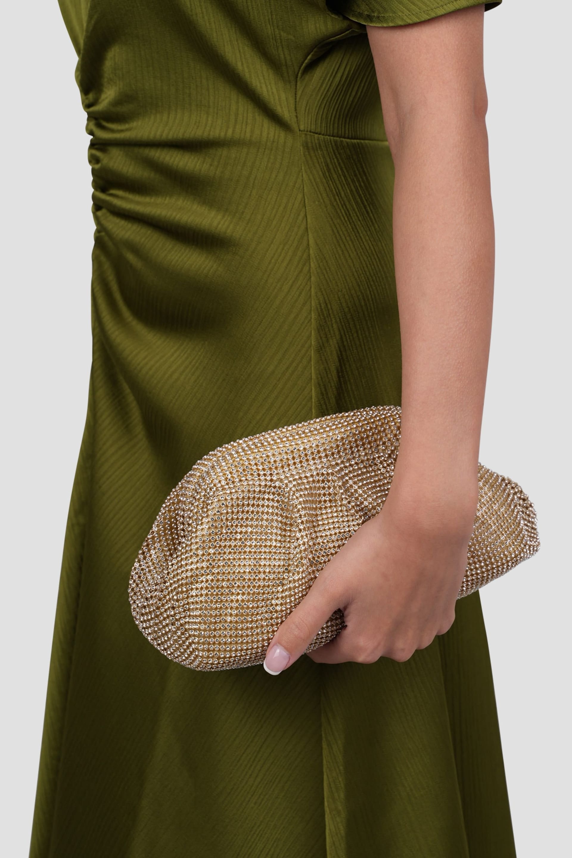 Paradox London Paradox London Women's Dianne Diamante Clutch Bag in Gold - 4