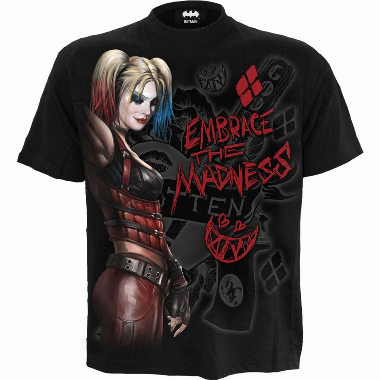 Spiral Direct Spiral Direct Men's Embrace Madness Harley Quinn Batman T-Shirt in Black