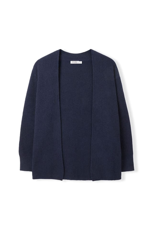 Celtic & Co Celtic & Co Women's Longline Ribbed Cardigan in Dark Navy - 2