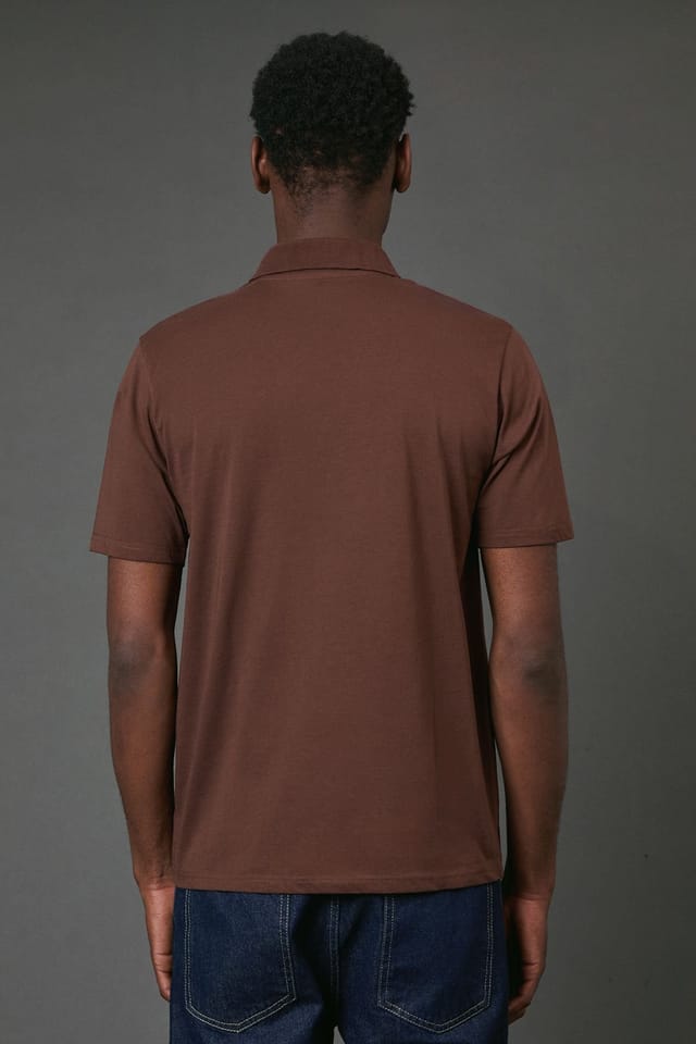 Burton Burton Men's Chocolate Zip Neck Polo Shirt - 3