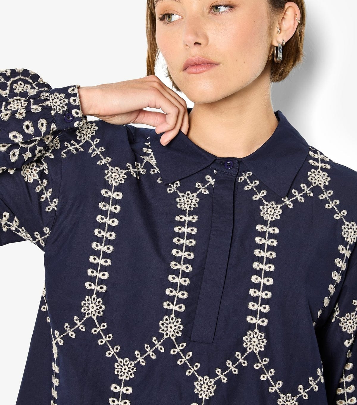 Apricot Women's Navy Embroidered Mini Shirt Dress Apricot New Look - 4