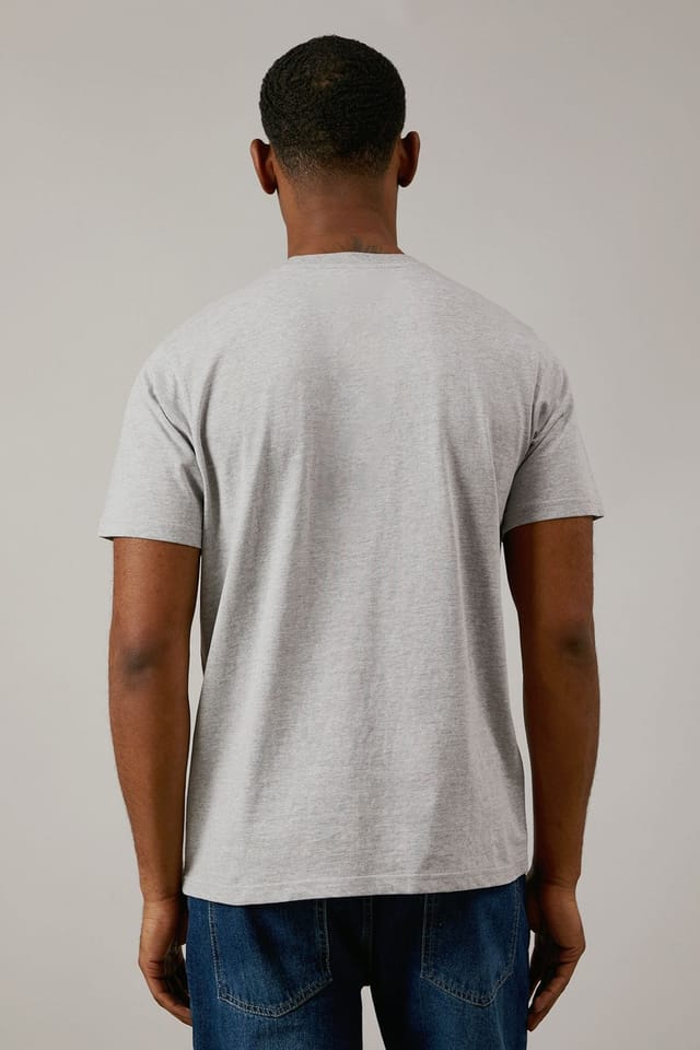Burton Burton Men's Grey Marl Plain Crew Neck T-shirt - 3