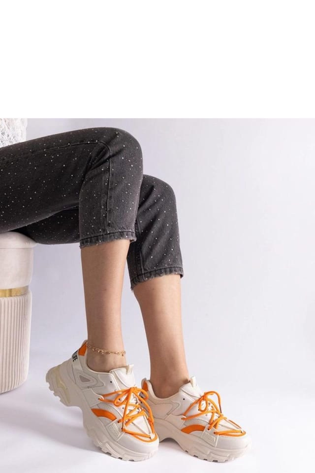 Love Lace Love Lace Women's Sulamita Beige Sports Sneakers in with White Sole - 2