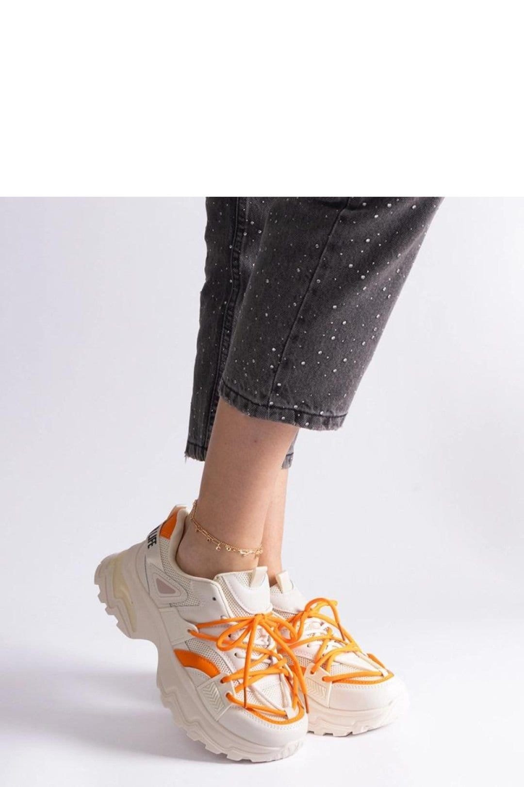 Love Lace Love Lace Women's Sulamita Beige Sports Sneakers in with White Sole - 4