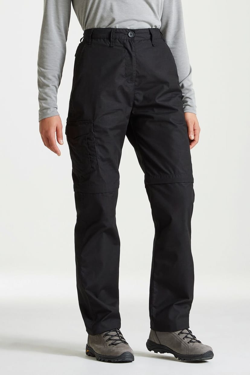 Craghoppers Craghoppers Women's Expert Kiwi Water Repellant Convertible Trousers in Black - 1
