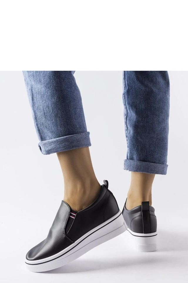 Love Lace Love Lace Women's Comfort Wedge Sneakers with Durable Rubber Grip Everyday in Black - 2