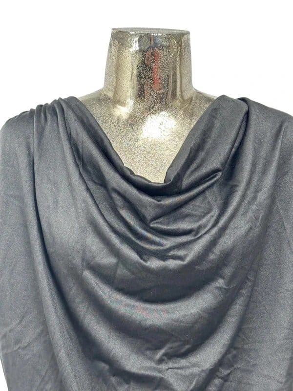Marble Marble women's top t-shirt size m 14 black satin scoop neck new eu42 rrp £29 - 1