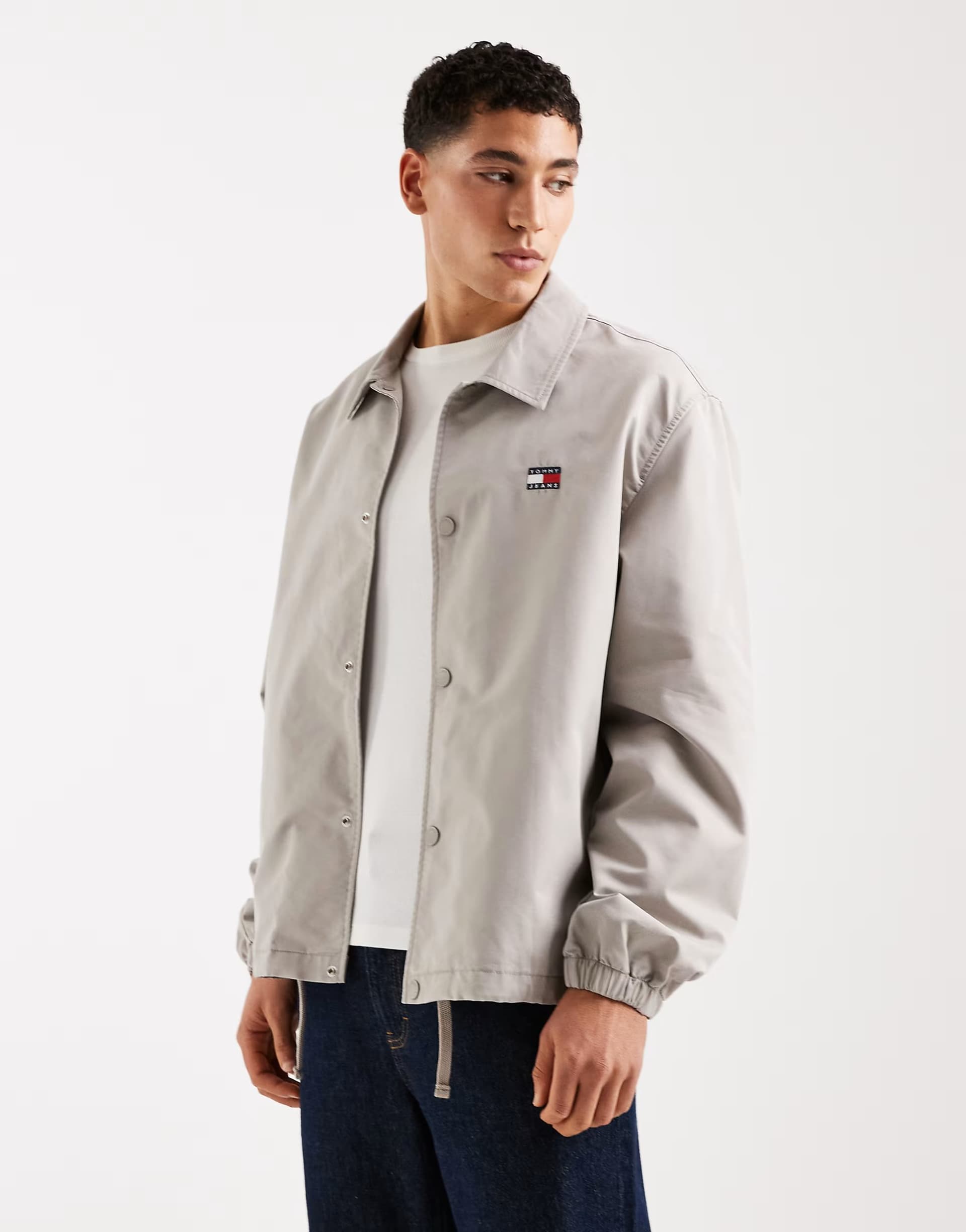 ASOS Tommy Jeans sport overshirt in stone