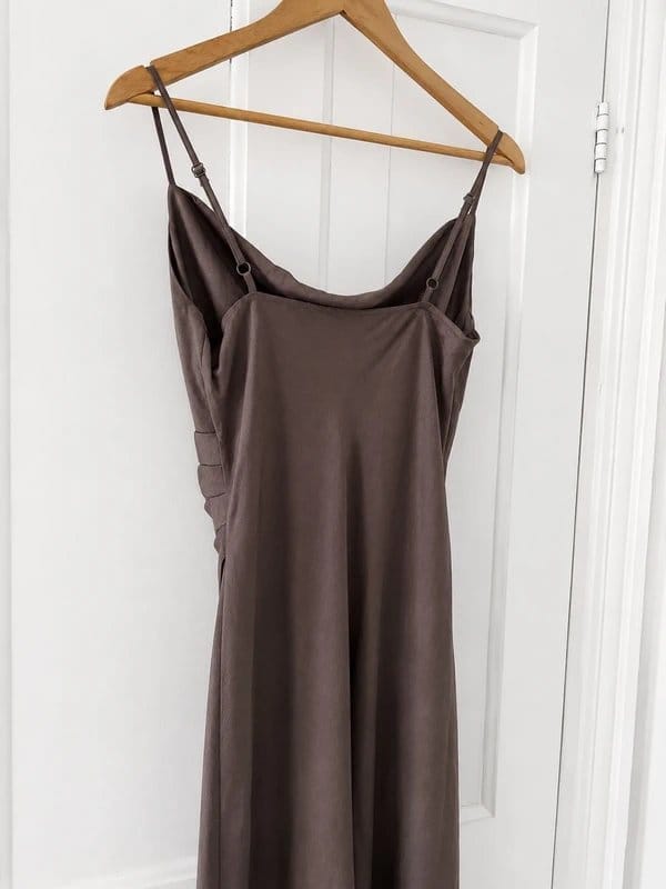 New Look New Look Taupe Satin Cowl Neck Midi Dress – UK 12 – BNWT - 1