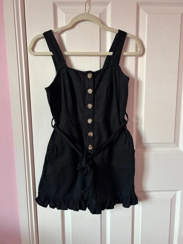 New Look Black button up playsuit