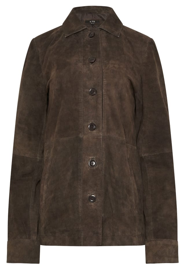 Long Tall Sally Long Tall Sally Women's Tall Premium Suede Jacket in Chocolate - 2