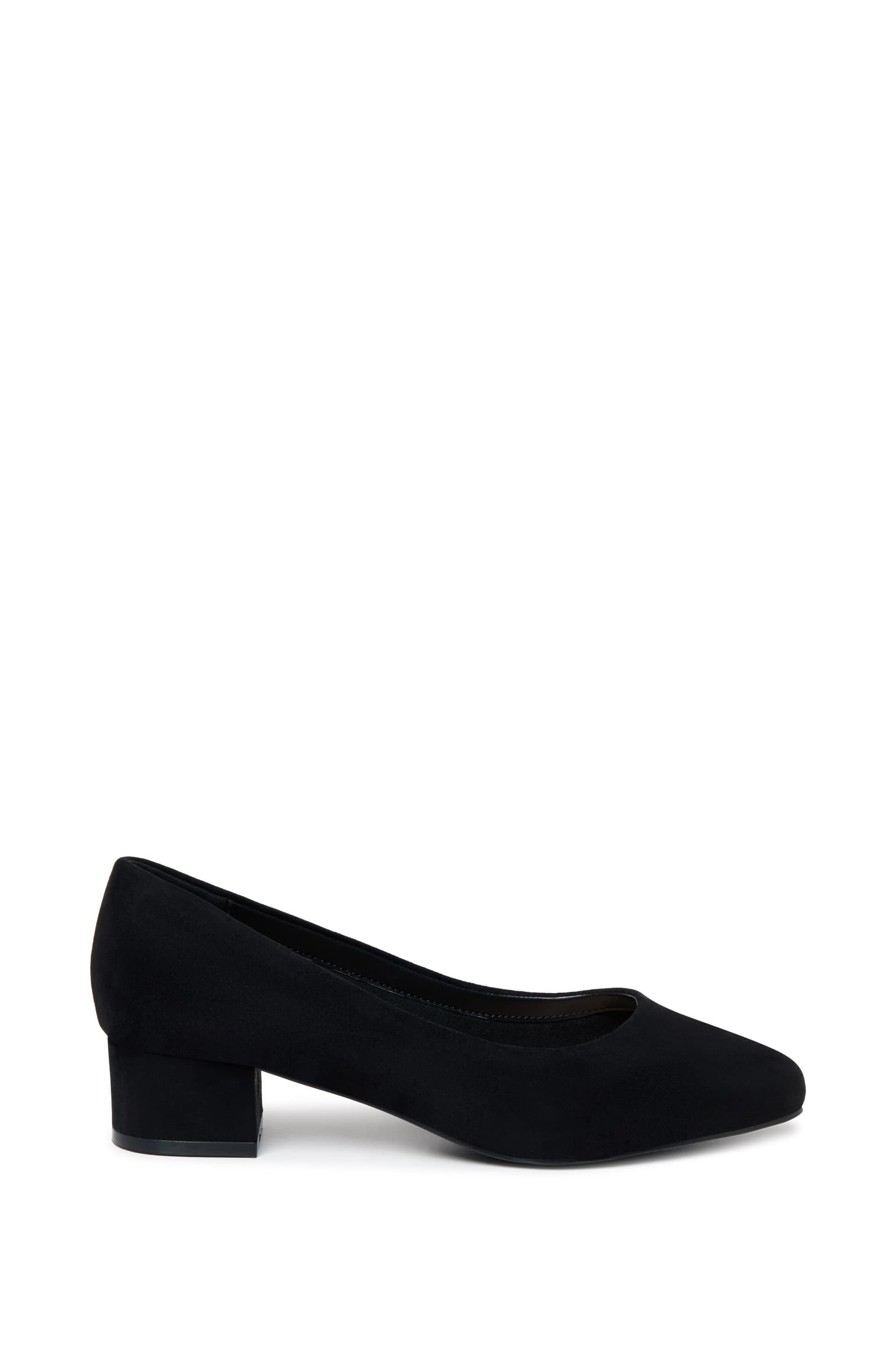 Paradox London Paradox London Women's Gretchen' Wide Fit Square Toe Block Heel Court Shoes in Black
