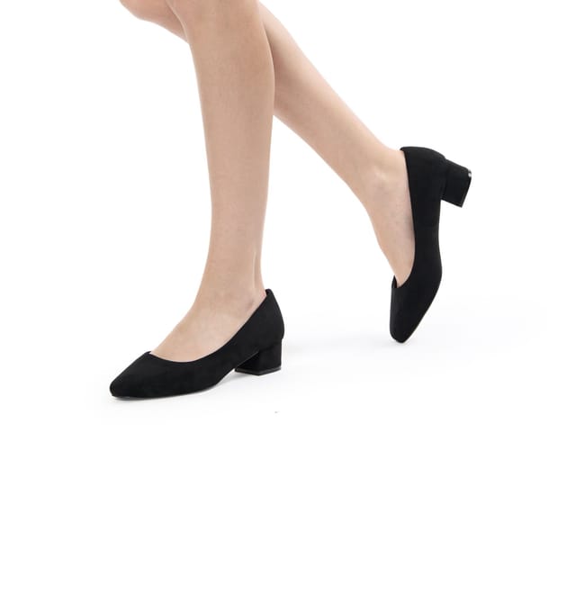 Paradox London Paradox London Women's Gretchen' Wide Fit Square Toe Block Heel Court Shoes in Black - 2
