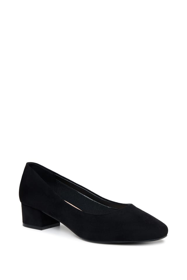 Paradox London Paradox London Women's Gretchen' Wide Fit Square Toe Block Heel Court Shoes in Black - 3