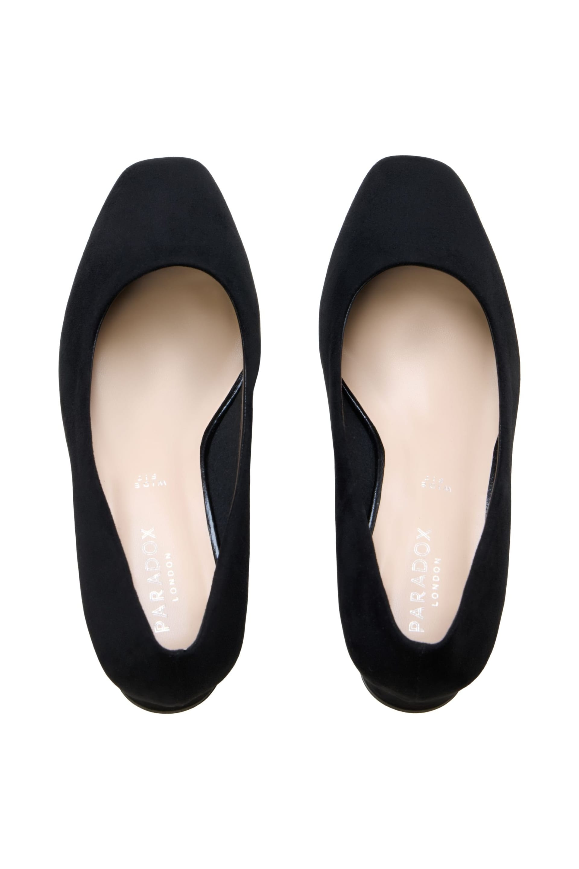 Paradox London Paradox London Women's Gretchen' Wide Fit Square Toe Block Heel Court Shoes in Black - 4