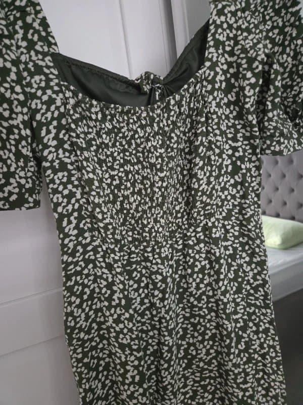 Bershka Green Floral Midi Dress