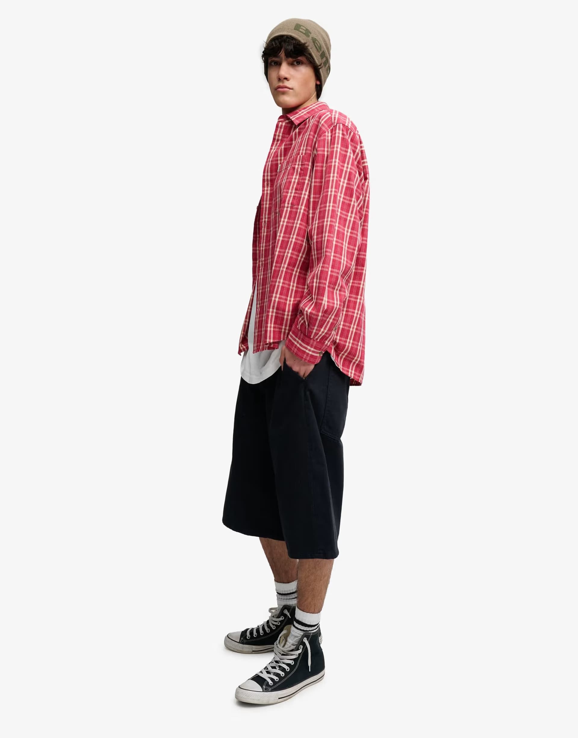 ASOS Bench x Superdry & Co Skater check long sleeve shirt in duddon check red