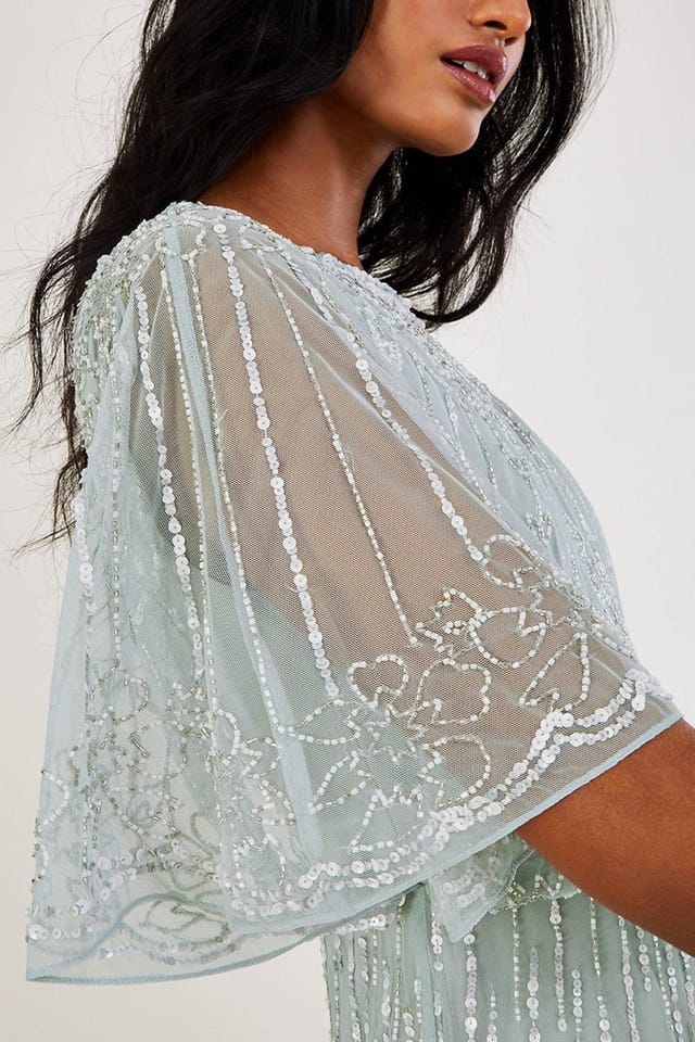 Monsoon Monsoon Women's 'Elizabeth' Embellished Maxi Dress in Green - 3