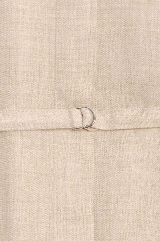 Dilvin Dilvin Women's Long Belted Woven Shirt in Beige - 3