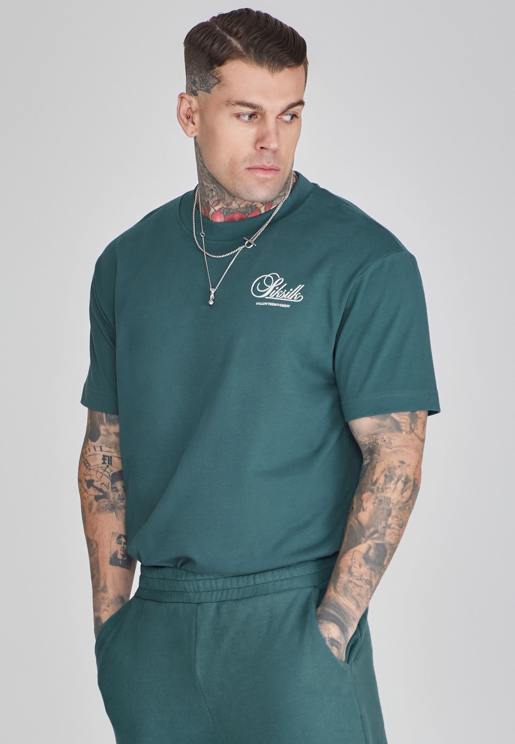 SikSilk SikSilk Men's Graphic T-Shirt in Green - 2