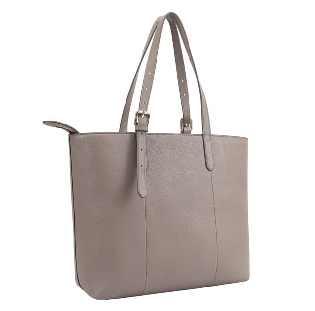 Paul Costelloe Paul Costelloe Women's Cambridge Leather Shoulder Bag in Light Grey - 2