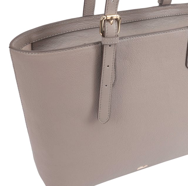Paul Costelloe Paul Costelloe Women's Cambridge Leather Shoulder Bag in Light Grey - 3