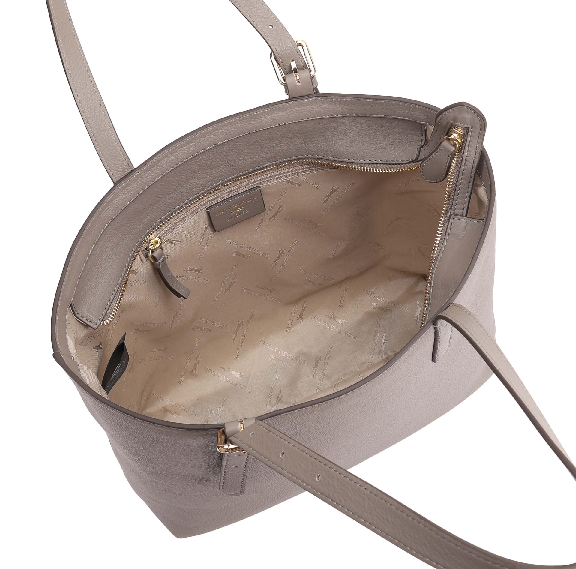Paul Costelloe Paul Costelloe Women's Cambridge Leather Shoulder Bag in Light Grey - 4